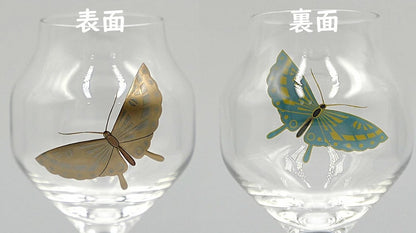蒔絵（蝶）を加飾した蕾グラス
