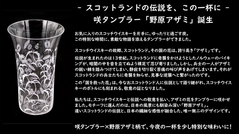 【６脚セット・化粧箱なし】咲タンブラー野原アザミ柄
