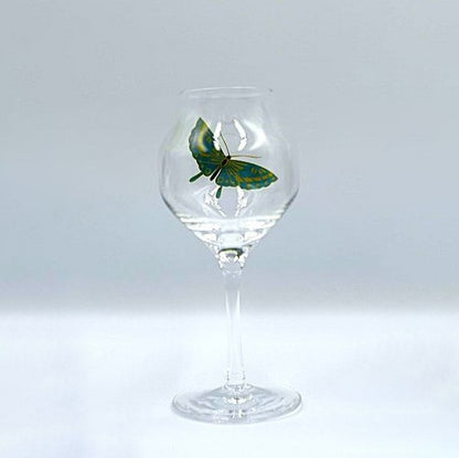 蒔絵（蝶）を加飾した蕾グラス