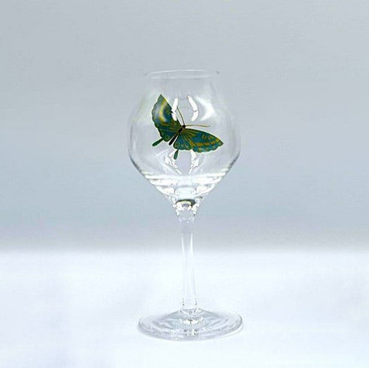 蒔絵（蝶）を加飾した蕾グラス